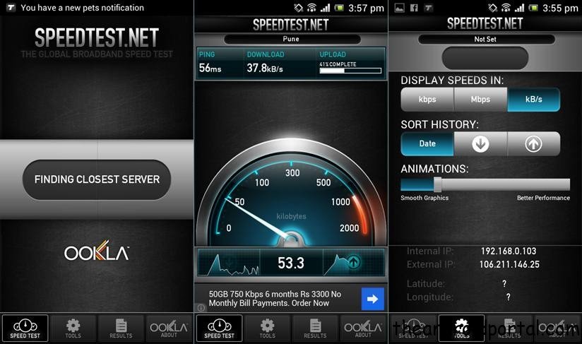 Check internet Speed From Any Android Device