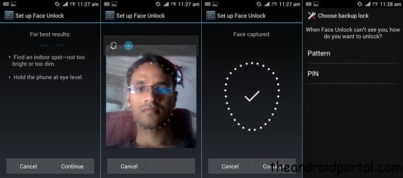 How to enable Face Unlock option in my Android mobile