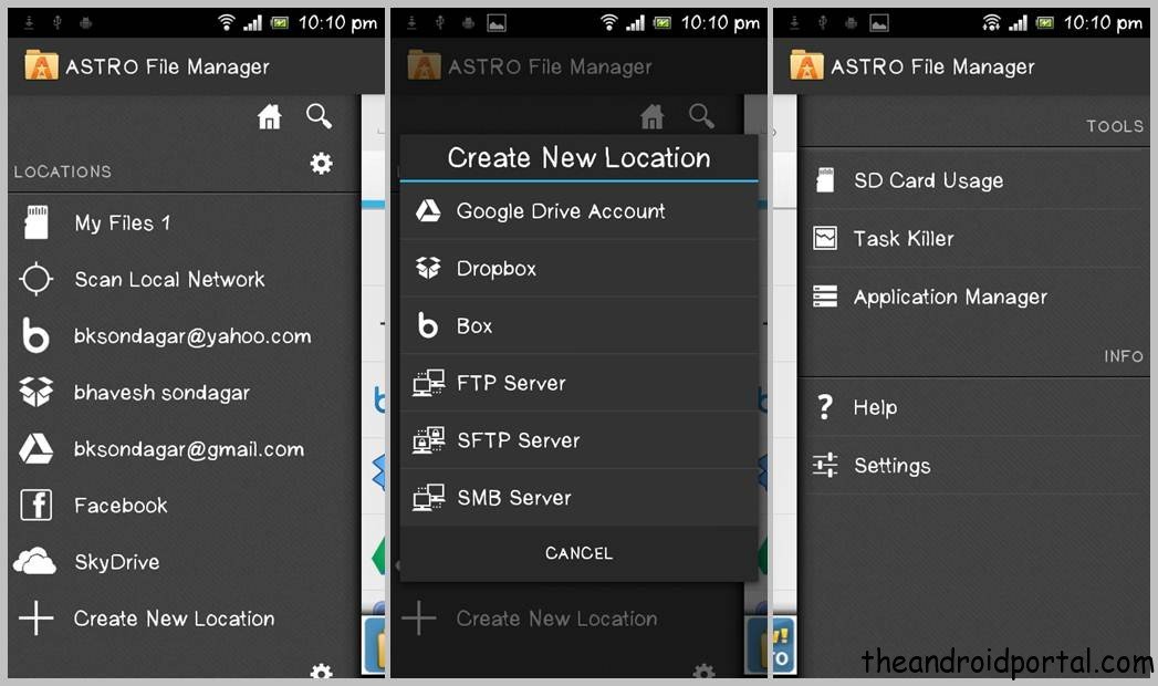 Astro File manager Cloud Storage