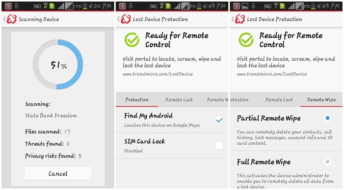 Android Antivirus Scanner & Remotely Wipe Data