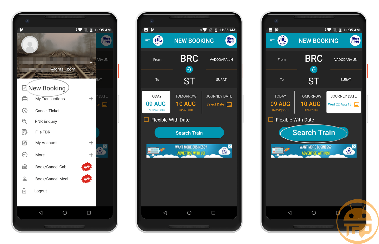 Ticket Booking on IRCTC Android App - theandroidportal.com