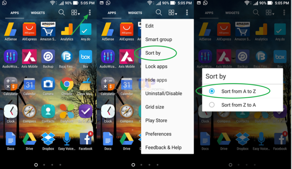 How To Put Apps In Alphabetical Order on Android - TheAndroidPortal