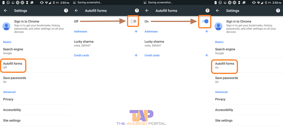 How to Enable and Disable the Chrome Autofill on Android Mobile 1