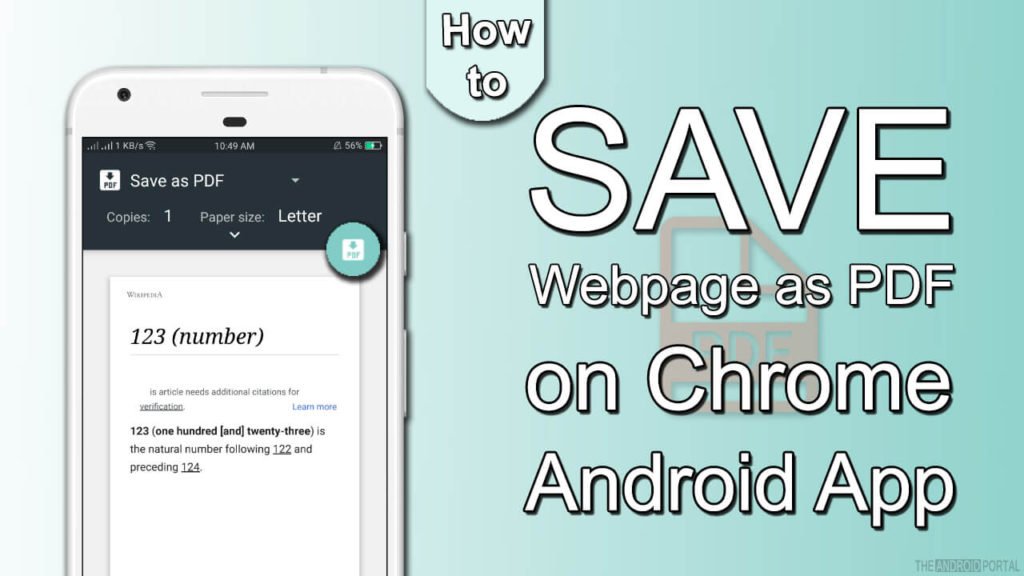 save chrome page as pdf android