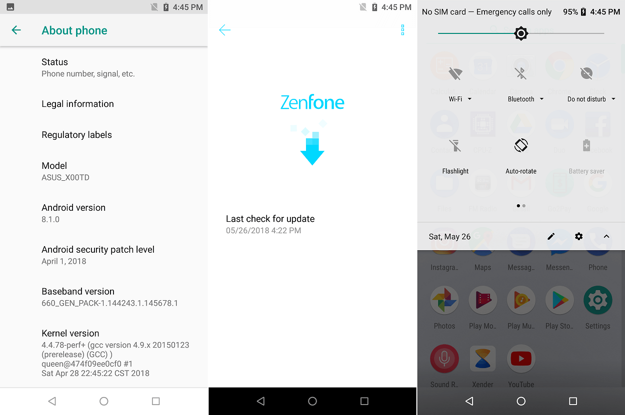 few screenshots of the user-interface of this Asus Zenfone Max Pro M1 smartphone
