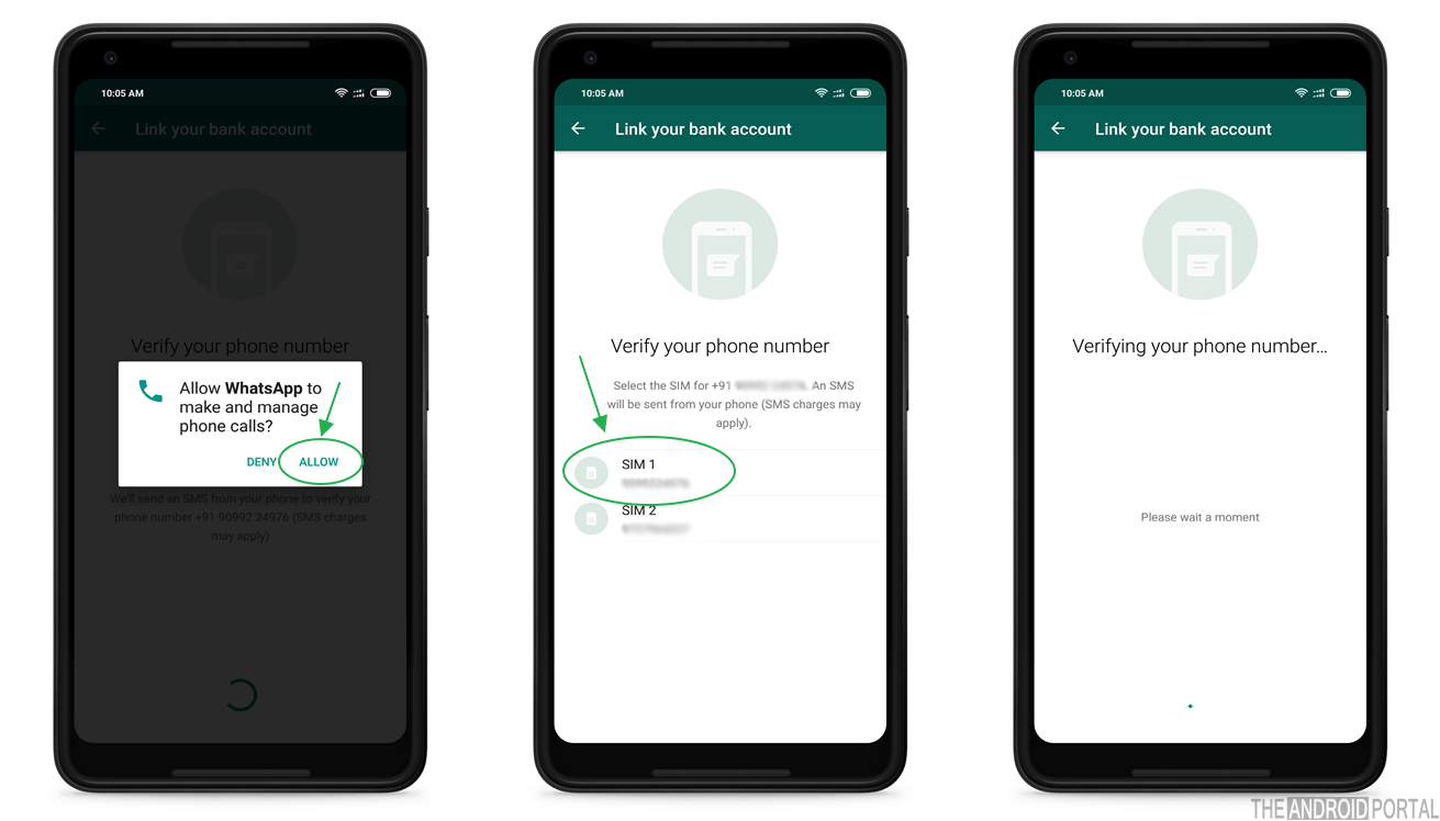 Verifying Bank Details for WhatsApp UPI Payment
