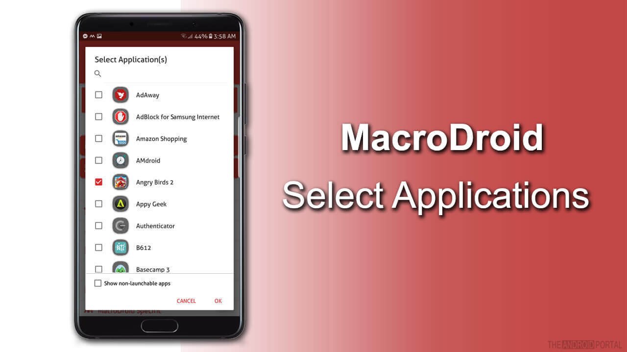 MacroDroid - Select Applications