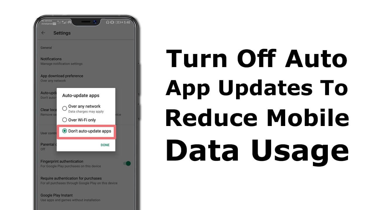 Turn Off Auto App Updates To Reduce Mobile Data Usage