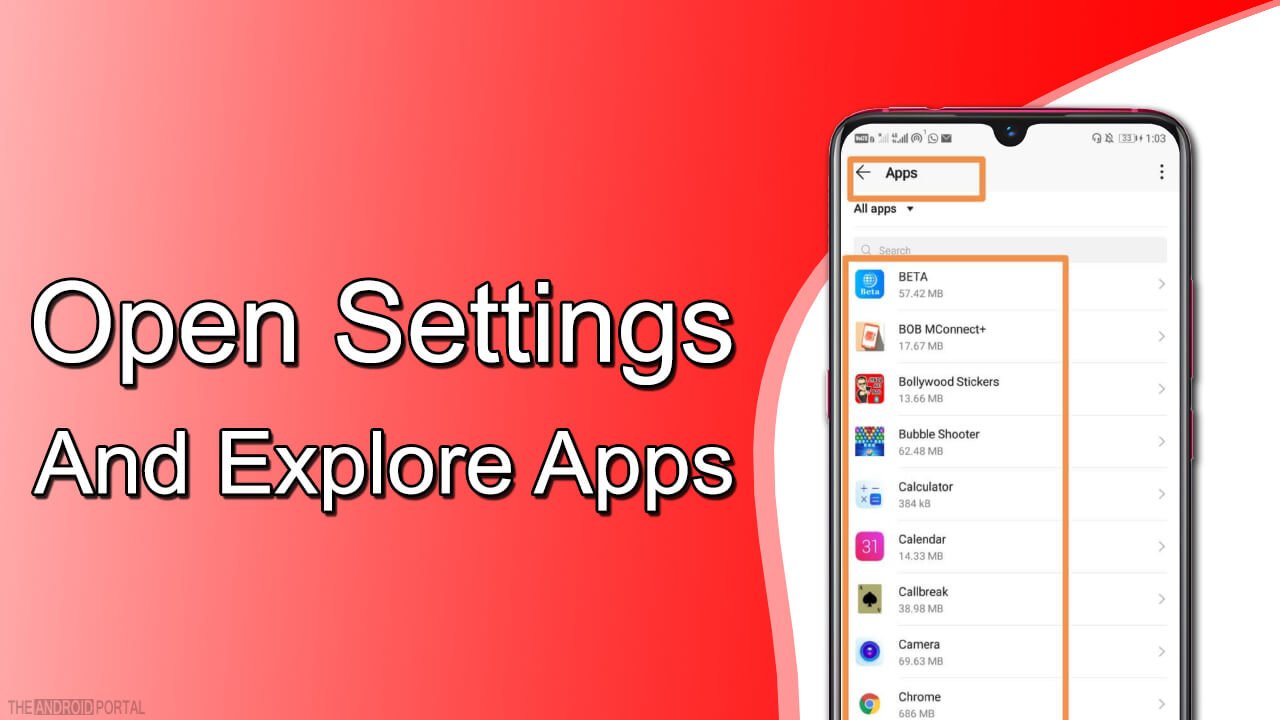 Open The Settings And Explore Apps