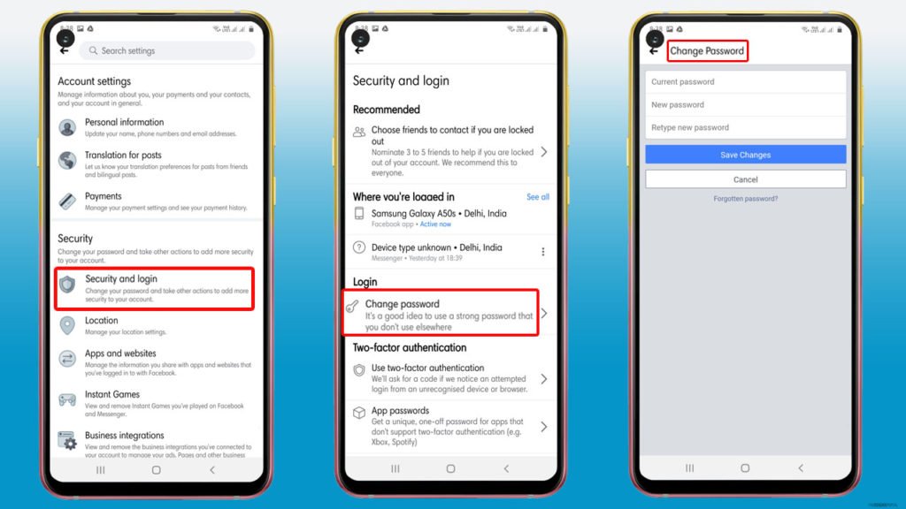 How To Change Facebook Password on Android in 2024