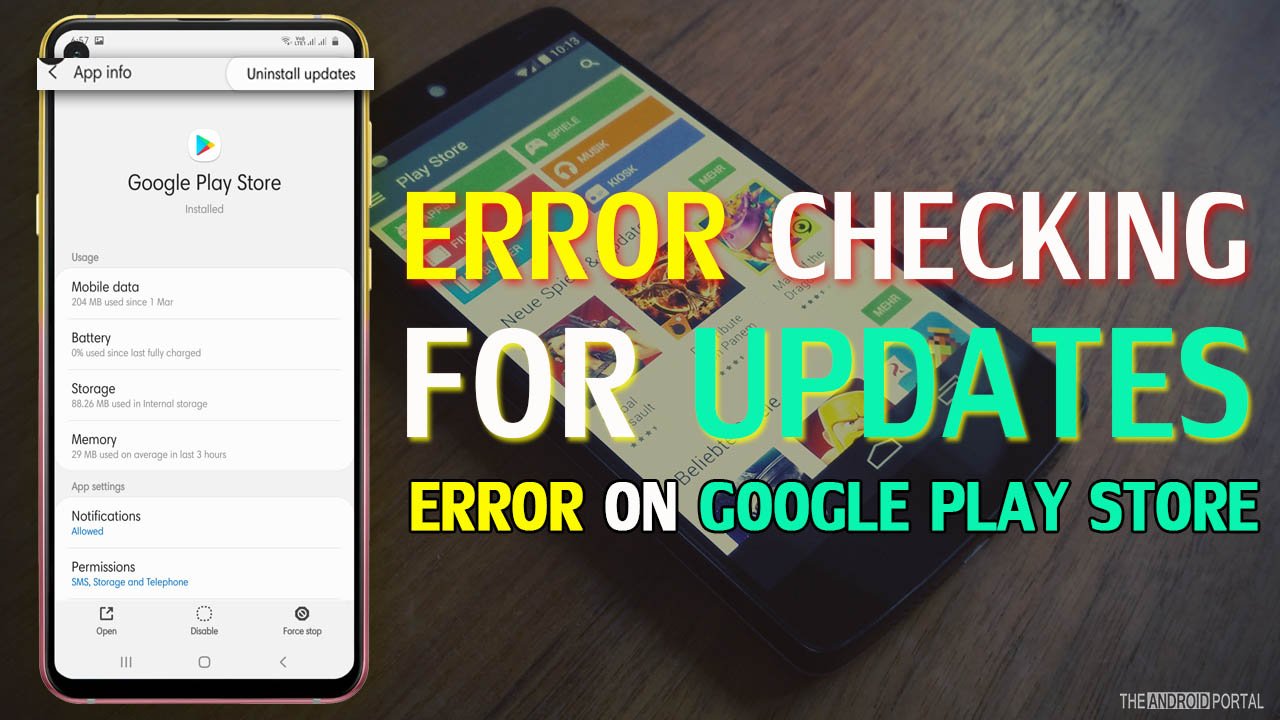 How To Fix “Error Checking For Updates” Error On Google Play Store?